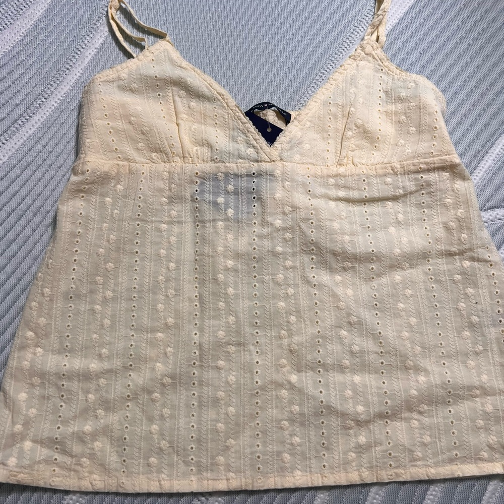 Brandy Melville butter yellow Eyelet Camisole